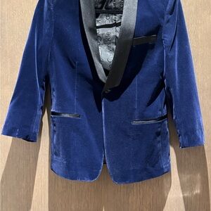 Calvin Klein Boy’s Blue Velvet Blazer